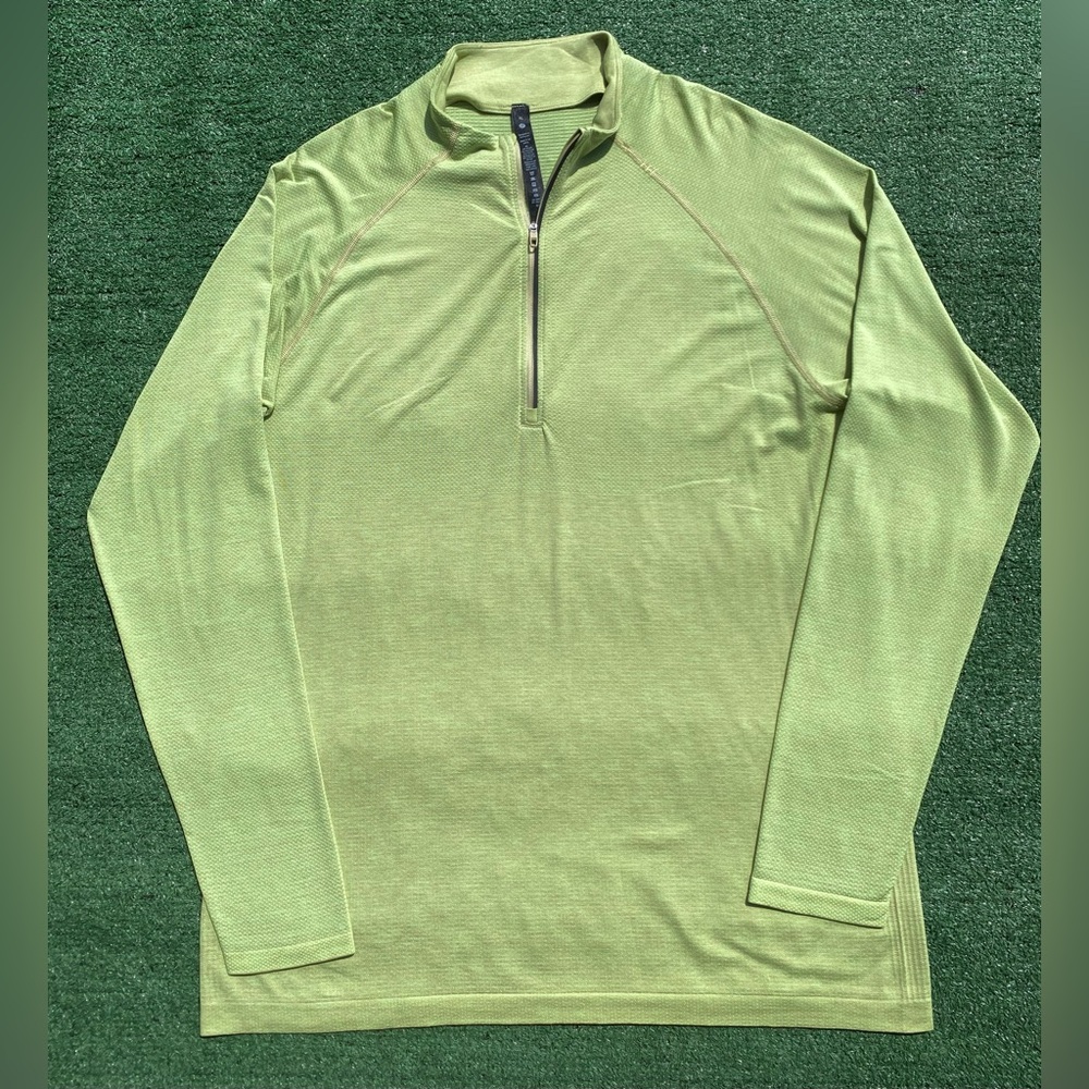 Lululemon Athletic Metal Vent Tech 1/2 Zip Olive Yellow Green Top Men’s XL